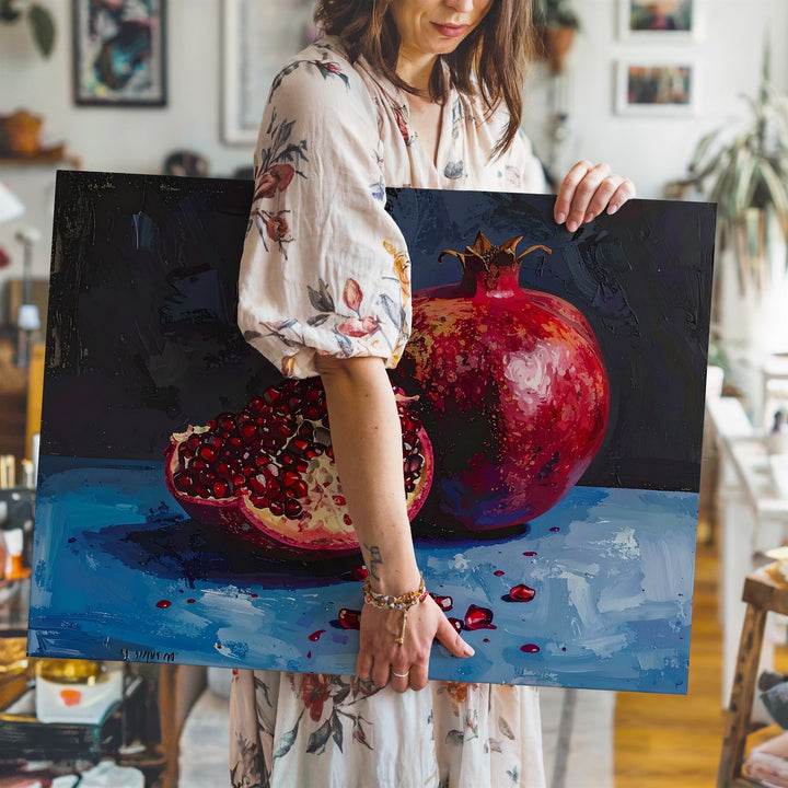 Pomegranate Still Life Canvas – Luxurious Fruit Art - Gifitto