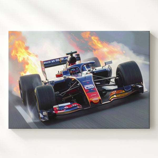 Red Bull Racing Inferno Canvas – Dynamic Formula 1 Speed Art - Gifitto