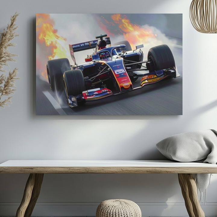 Red Bull Racing Inferno Canvas – Dynamic Formula 1 Speed Art - Gifitto