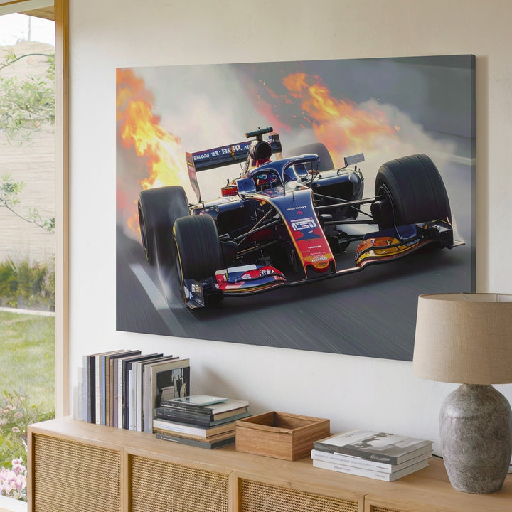 Red Bull Racing Inferno Canvas – Dynamic Formula 1 Speed Art - Gifitto