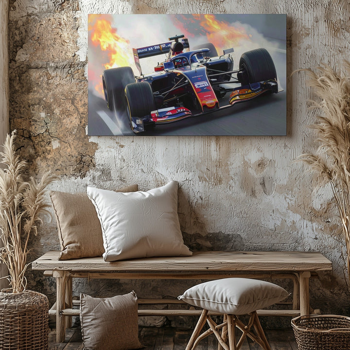 Red Bull Racing Inferno Canvas – Dynamic Formula 1 Speed Art - Gifitto