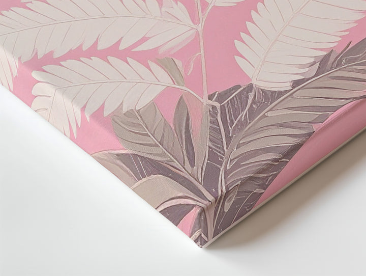 Bold Pink Fern Canvas – Modern Abstract Botanical Wall Art - Gifitto