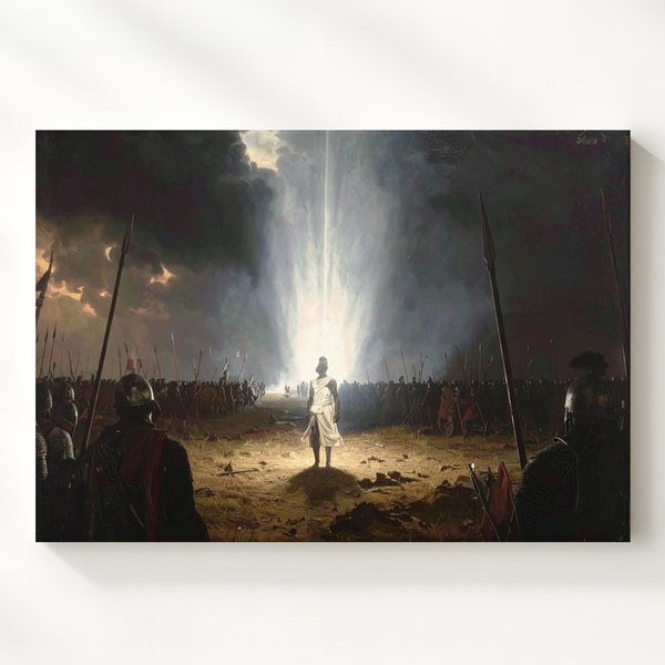 Divine Intervention Battlefield Canvas – Dramatic Scene of Courage and Destiny - Gifitto