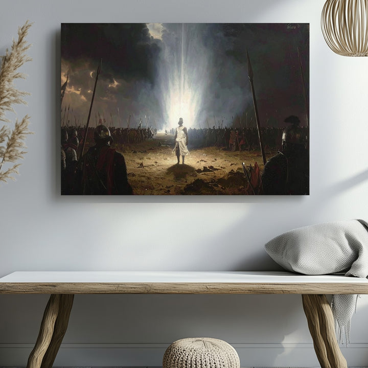 Divine Intervention Battlefield Canvas – Dramatic Scene of Courage and Destiny - Gifitto
