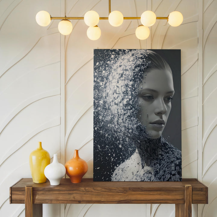 Digital Fragmented Humanoid Canvas – Glimmering Particles and Transformation - Gifitto