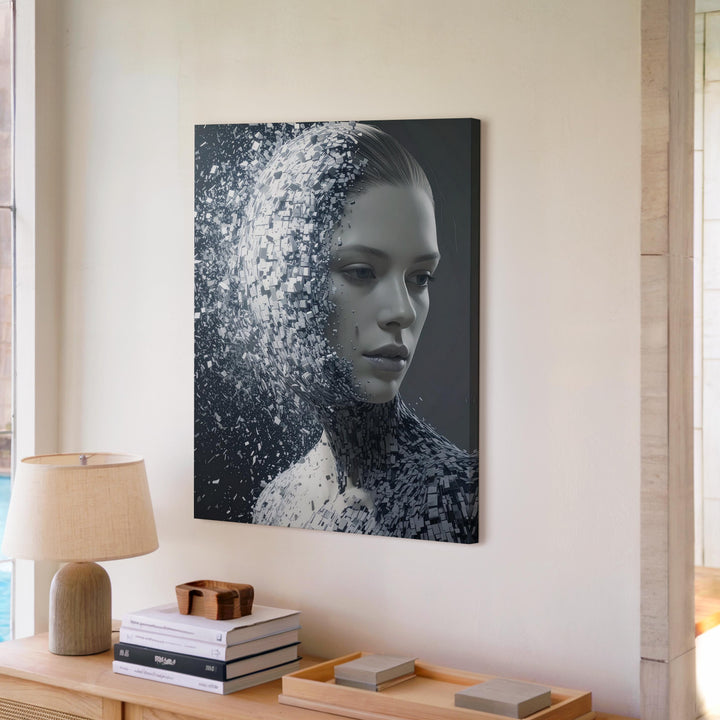 Digital Fragmented Humanoid Canvas – Glimmering Particles and Transformation - Gifitto