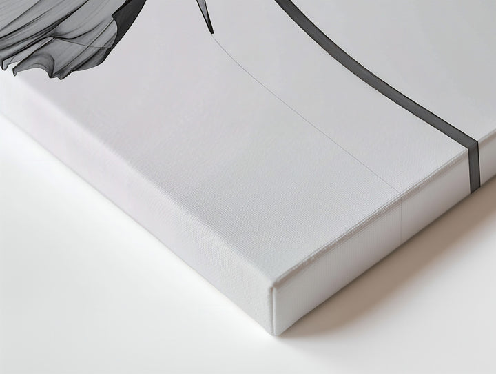 Monochromatic Translucent Flower Canvas – Ethereal Grayscale Art - Gifitto