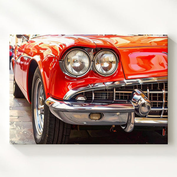 Vintage Red Sports Car Canvas – Detailed Classic Automotive Art - Gifitto