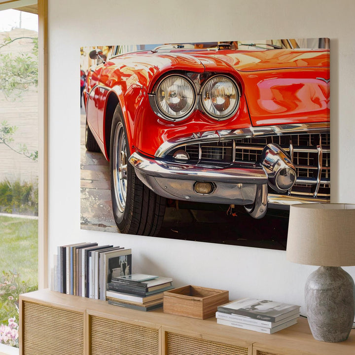 Vintage Red Sports Car Canvas – Detailed Classic Automotive Art - Gifitto
