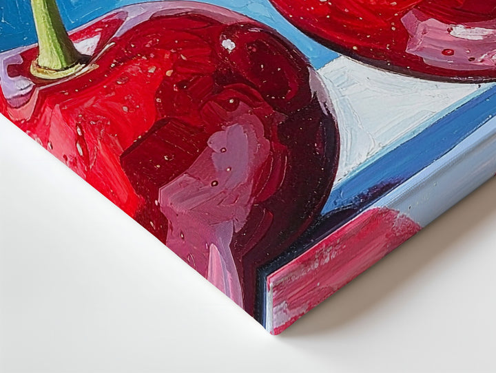 Intertwined Cherries Canvas – Fresh Fruit Art - Gifitto