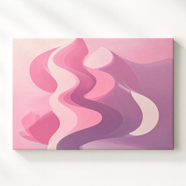 Pink Wave Pattern Canvas – Minimalist Geometric Retro Wall Art - Gifitto