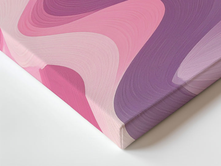 Pink Wave Pattern Canvas – Minimalist Geometric Retro Wall Art - Gifitto