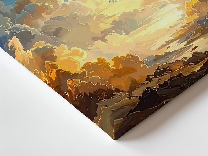 Celestial Cloudscape Canvas – Serene Cosmic Tunnel in Cream and Blue - Gifitto