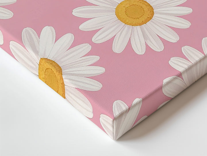 Happy Daisy Grid Canvas – Cheerful Floral Pop Art on Soft Pink - Gifitto