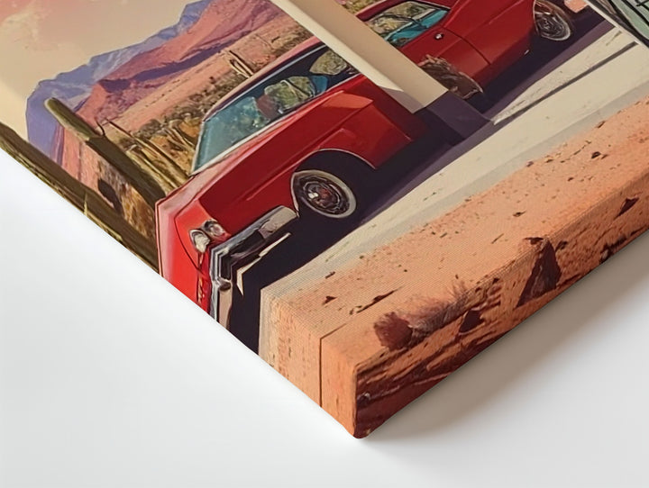 Retro Alien Gas Station Canvas – Vintage Americana Meets Cosmic Desert - Gifitto