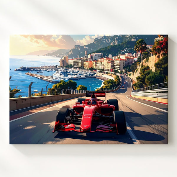 Monaco Grand Prix Canvas – Illustrated F1 Racing Through the Streets - Gifitto