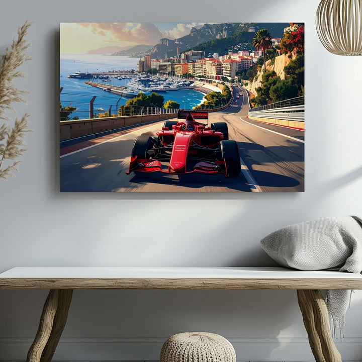 Monaco Grand Prix Canvas – Illustrated F1 Racing Through the Streets - Gifitto
