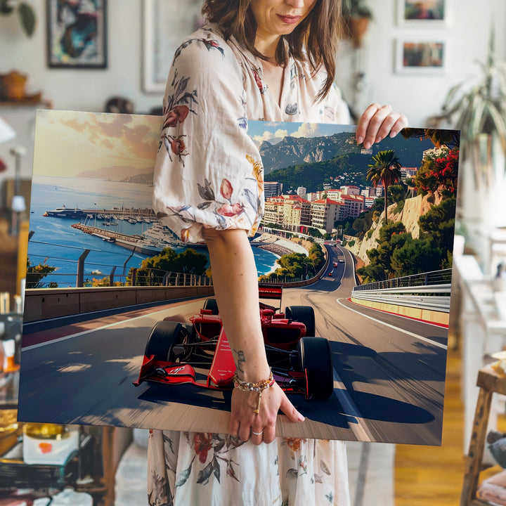 Monaco Grand Prix Canvas – Illustrated F1 Racing Through the Streets - Gifitto