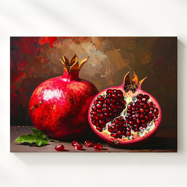 Luxurious Pomegranate Still Life Canvas – Rich Fruit Art - Gifitto