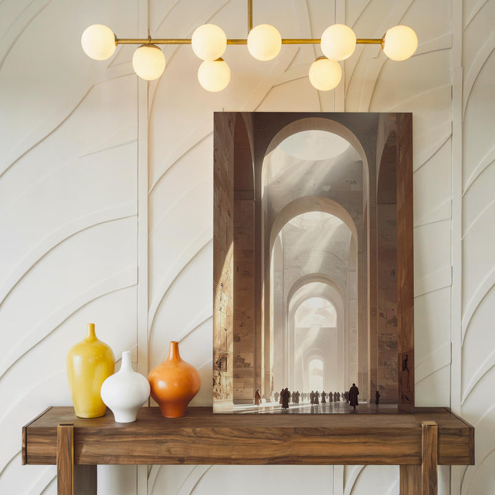 Grand Hall Canvas – Towering Arches and Sacred Light in Monumental Space - Gifitto