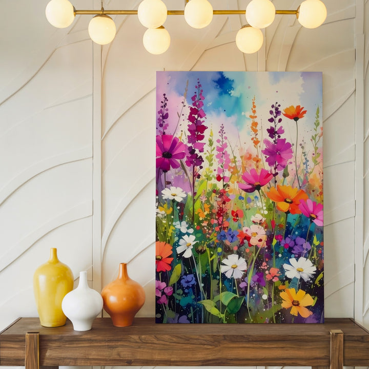 Vibrant Wildflower Garden Canvas – Colorful Spring & Summer Art - Gifitto