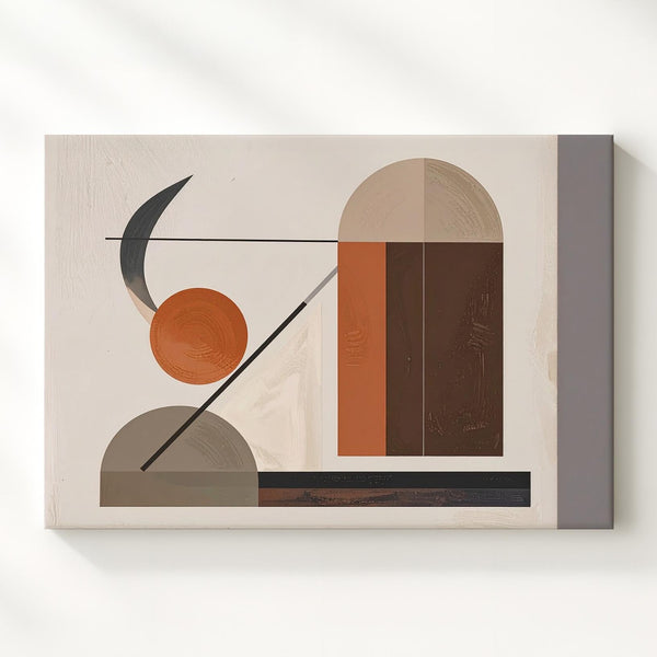 Modernist Balance Canvas – Minimalist Earth Tone Abstract Geometry - Gifitto