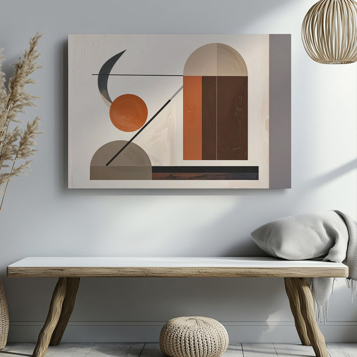 Modernist Balance Canvas – Minimalist Earth Tone Abstract Geometry - Gifitto