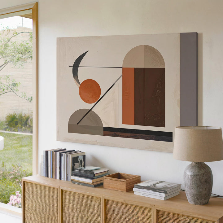 Modernist Balance Canvas – Minimalist Earth Tone Abstract Geometry - Gifitto