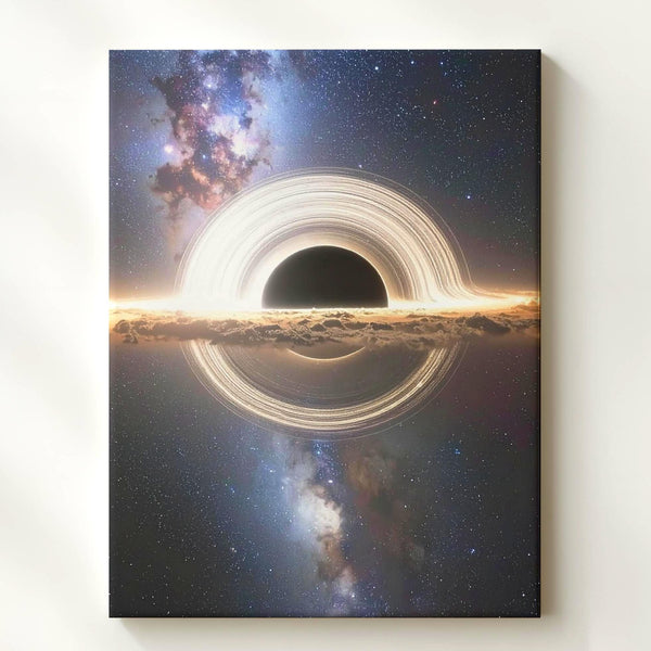 Black Hole Canvas – Cosmic Scene with Gravitational Pull and Glowing Ring - Gifitto