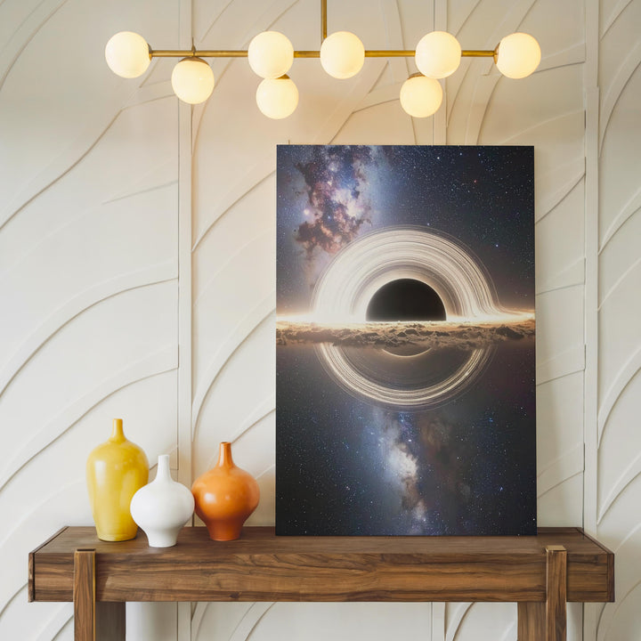 Black Hole Canvas – Cosmic Scene with Gravitational Pull and Glowing Ring - Gifitto
