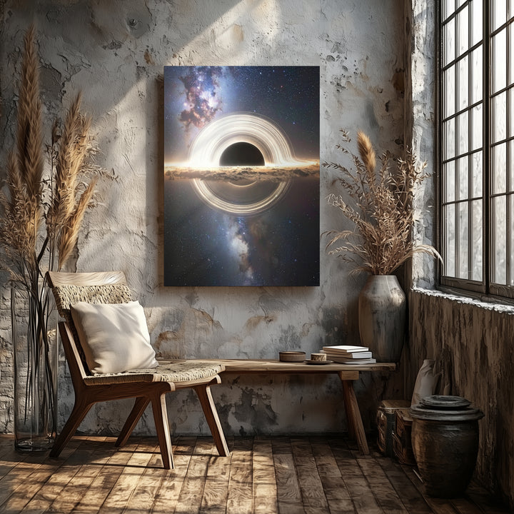 Black Hole Canvas – Cosmic Scene with Gravitational Pull and Glowing Ring - Gifitto