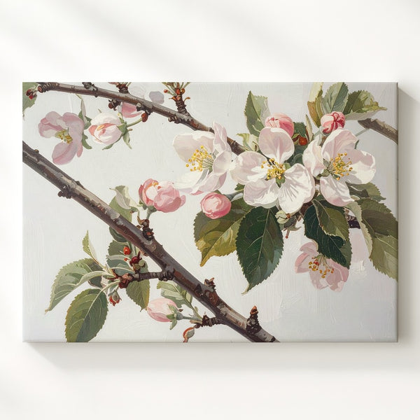 Delicate Flowering Branch Canvas – Minimalist Botanical Art - Gifitto