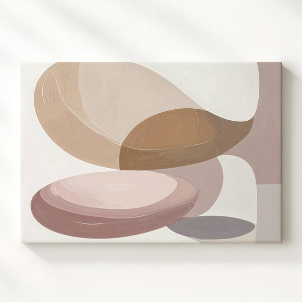 Soft Form Harmony Canvas – Minimalist Abstract Shapes in Blush & Tan - Gifitto