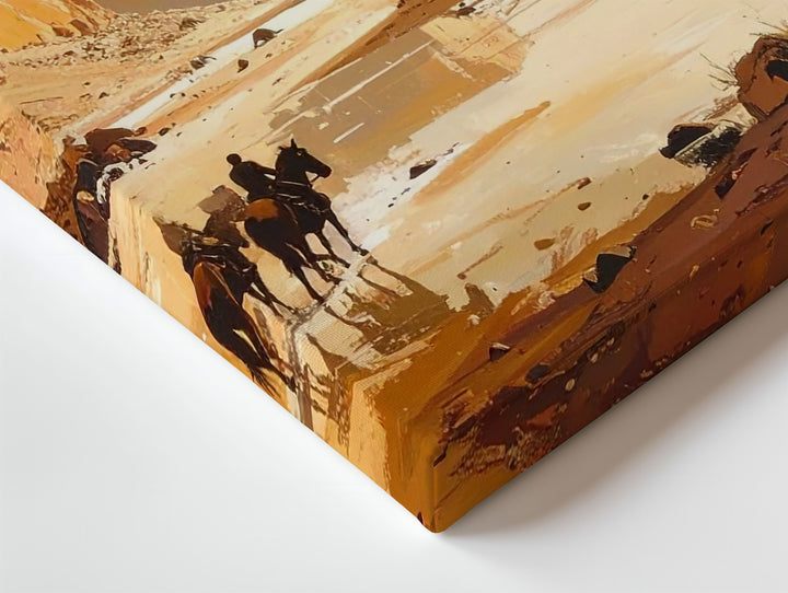 Western Desert Riders Canvas – Vast Canyon Landscape with Horseback Travelers - Gifitto