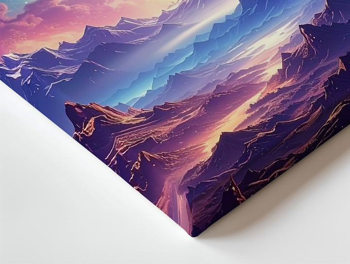 Aurora Galaxy Ridge Canvas – Surreal Cosmic Mountain Landscape Wall Art - Gifitto