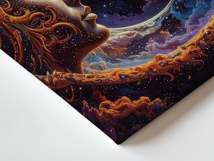 Cosmic Faces Canvas – Surreal Connection in Universe of Stars and Nebulae - Gifitto
