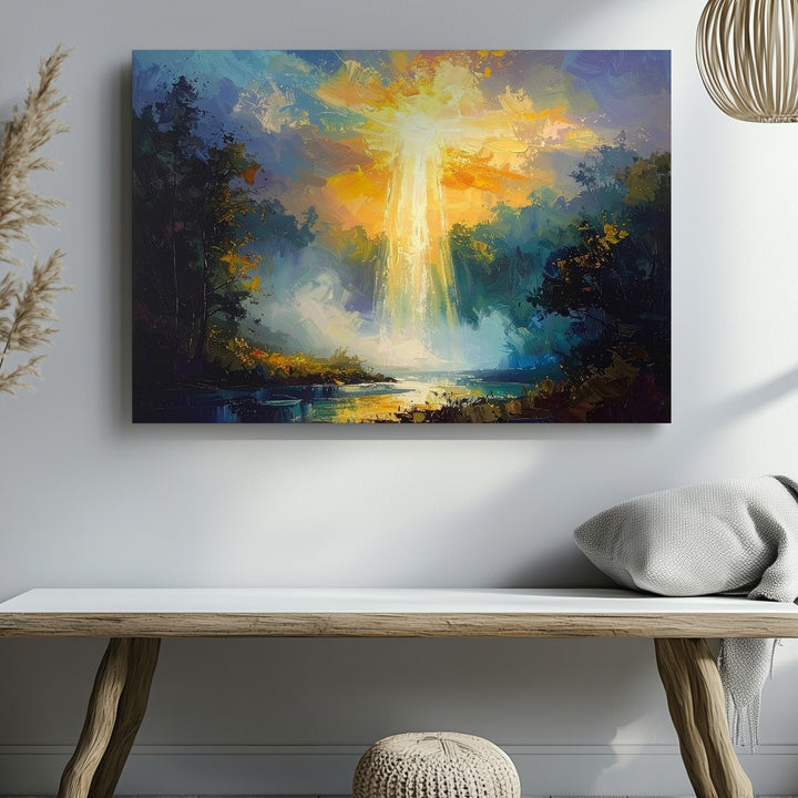 Divine Light Portal Canvas – Abstract Spiritual Awakening with Ethereal Energy - Gifitto