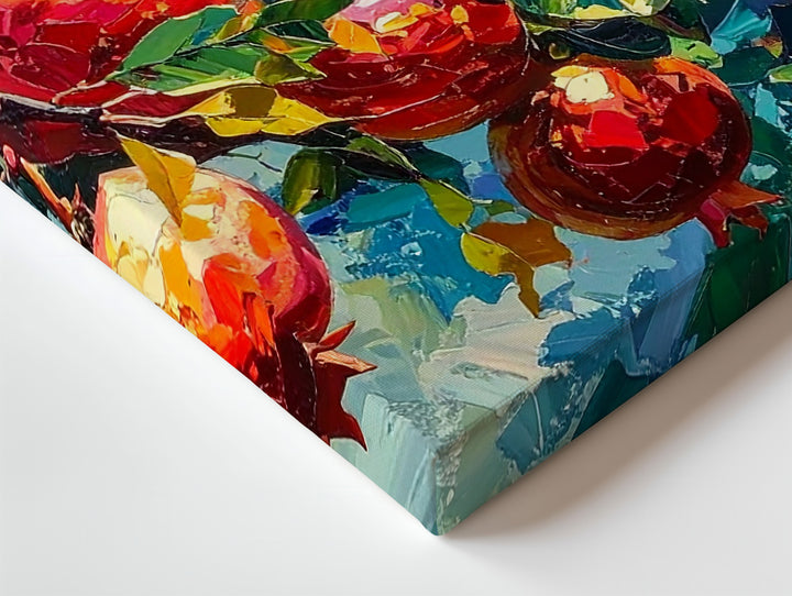 Vibrant Pomegranate Tree Canvas – Impressionistic Fruit Art - Gifitto