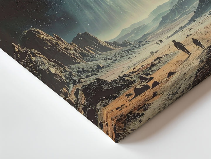 Alien Encounter Canvas – UFO & Eerie Post-Apocalyptic Landscape - Gifitto
