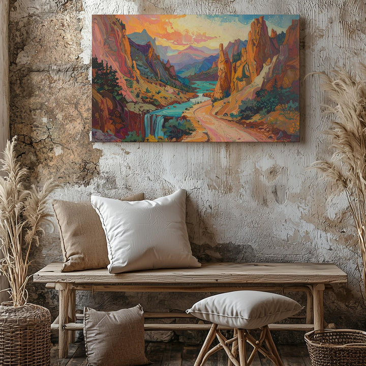 Abstract Surreal Mountain Landscape Canvas – Dreamlike Wilderness Wall Art - Gifitto