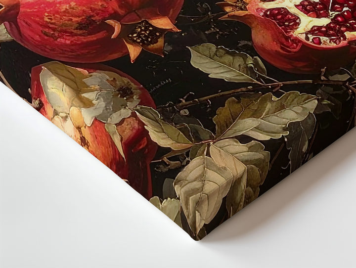 Dark Pomegranate Tapestry Canvas – Moody Botanical Wall Art - Gifitto