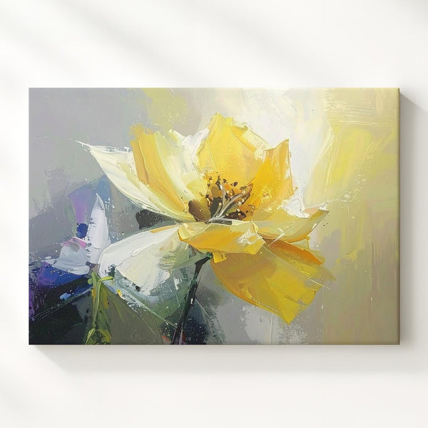 Radiant Bloom Canvas – Abstract Yellow Floral Lightburst Art - Gifitto