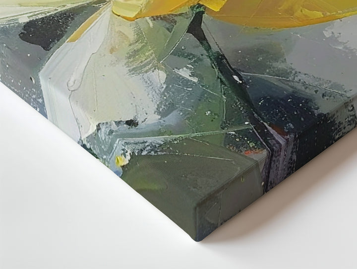 Radiant Bloom Canvas – Abstract Yellow Floral Lightburst Art - Gifitto
