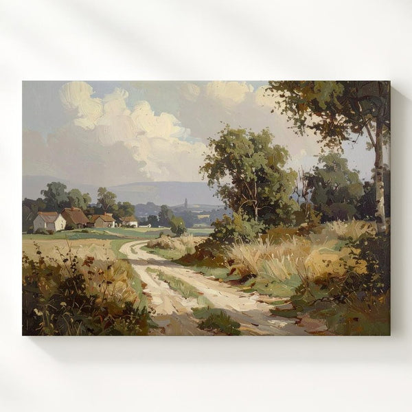 Rural Pathway Canvas – Serene Countryside Landscape Wall Art - Gifitto