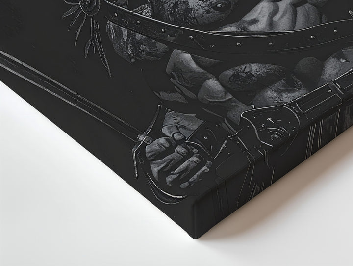 Spartan Sentinel Canvas – Black & White Warrior in Profile Wall Art - Gifitto