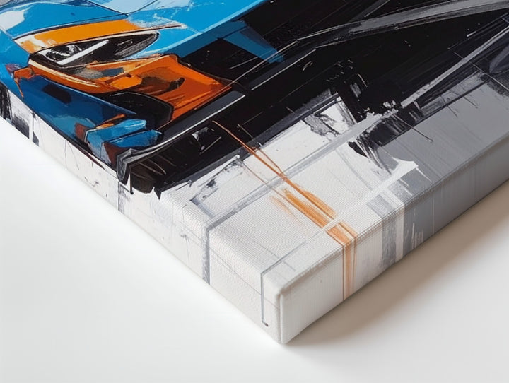 Lamborghini Huracán Canvas – Abstract Blue Supercar Performance Art - Gifitto