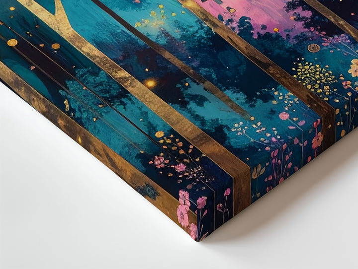 Enchanted Forest Castle Canvas – Magical Dreamlike Landscape Wall Art - Gifitto