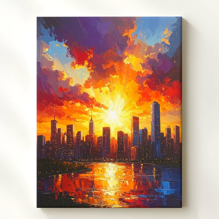 Sunset Cityscape Canvas – Vibrant Panoramic Skyline Art - Gifitto