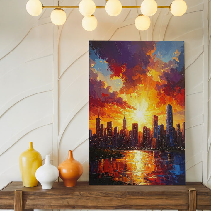 Sunset Cityscape Canvas – Vibrant Panoramic Skyline Art - Gifitto