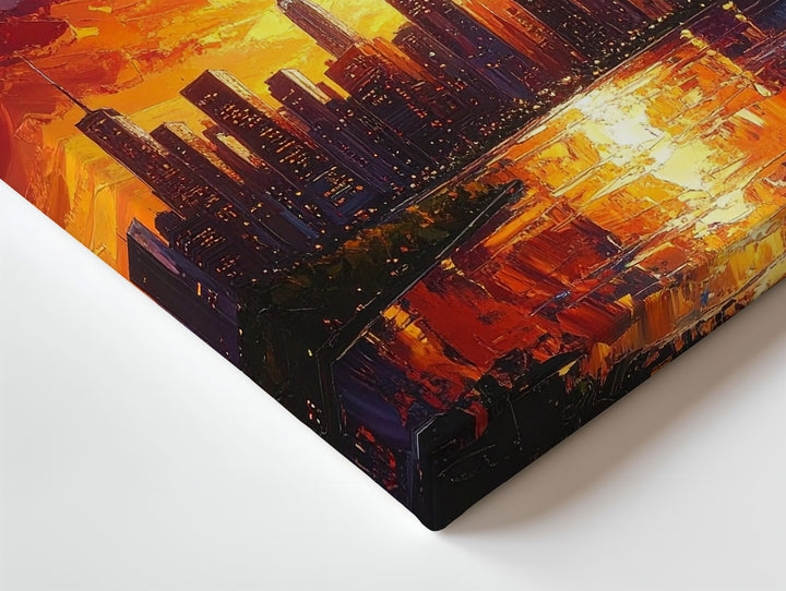 Sunset Cityscape Canvas – Vibrant Panoramic Skyline Art - Gifitto